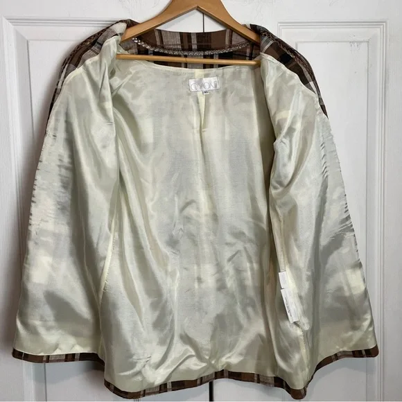 Linen Blend Plaid Jacket - Picture 12 of 14